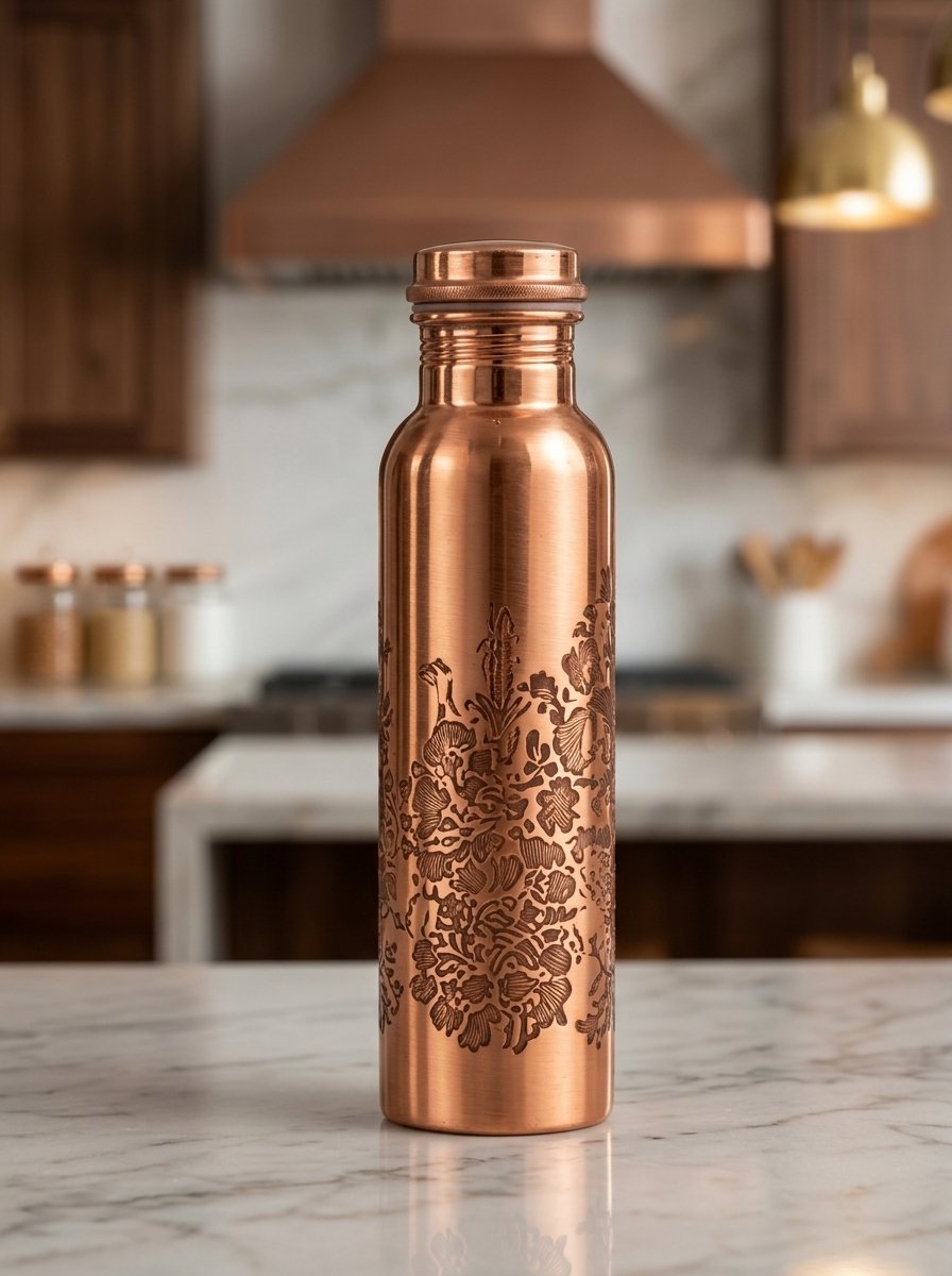Dark Floral Heritage copper bottle