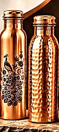 Rows of finished copper bottles ready for QC