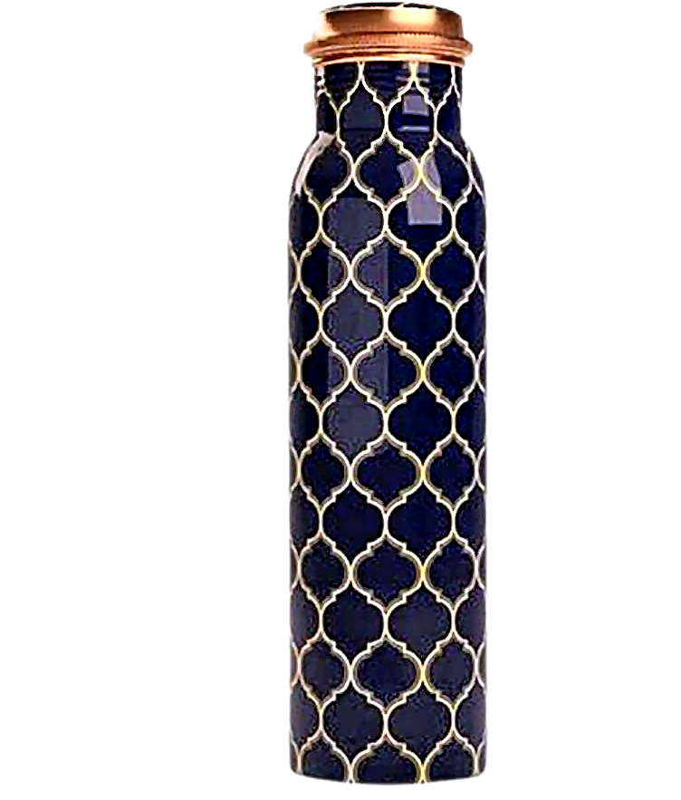 Meenakari Copper Water Bottle - Style 5