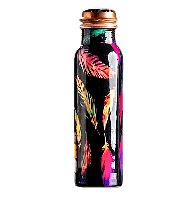 Meenakari Copper Water Bottle - Style 8