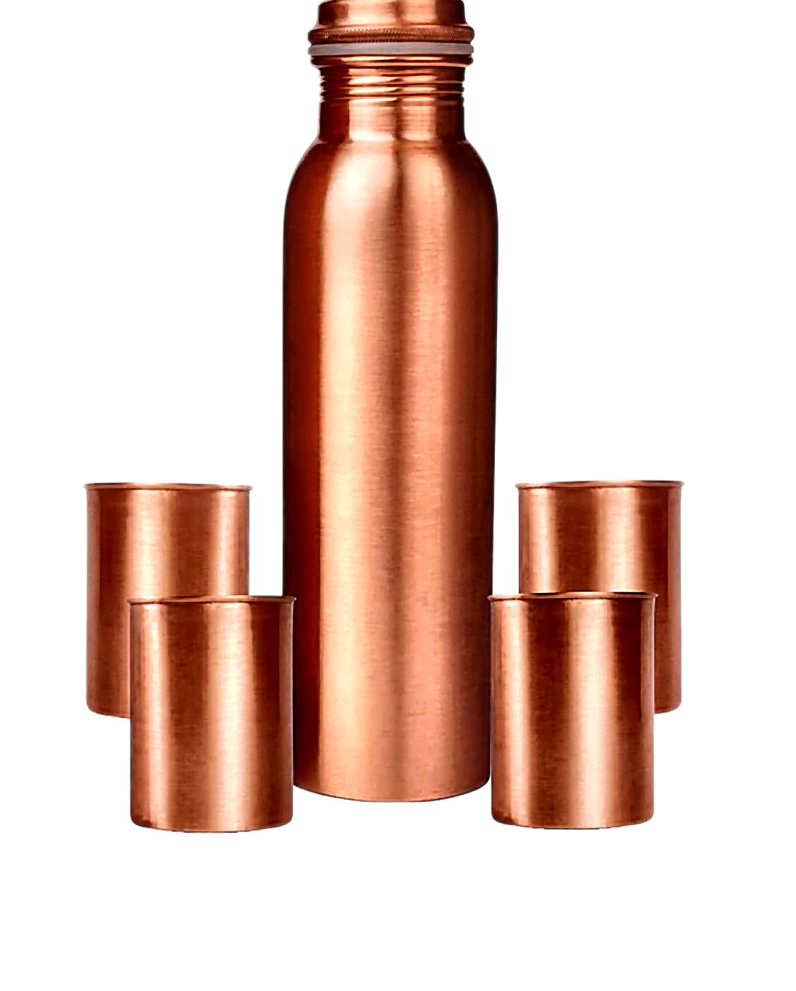 Premium Copper Bottle With Glass Gift Set - Style 4
