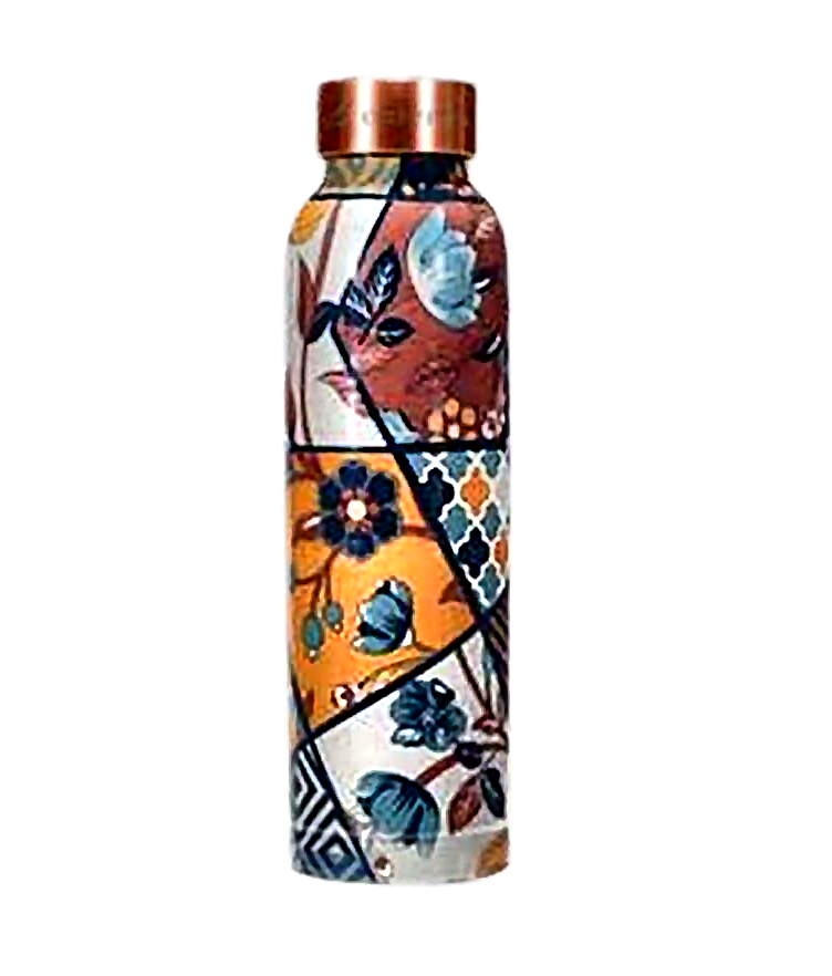 Wine & Oreo Meenakari Copper Bottle - Style 9
